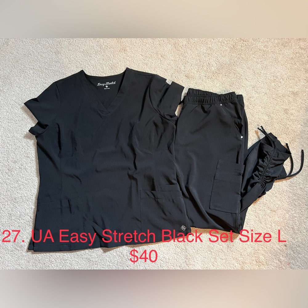 Uniform Advantage Easy Stretch Black Scrub Set